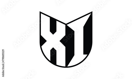 XI initial letter bat icon gaming logo design vector template. batman logo, sports logo, monogram, polygon, war game, symbol, playing logo, abstract, fighting, typography, icon, minimal, wings, battle