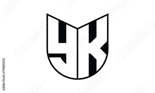 YK initial letter bat icon gaming logo design vector template. batman logo, sports logo, monogram, polygon, war game, symbol, playing logo, abstract, fighting, typography, icon, minimal, wings, battle