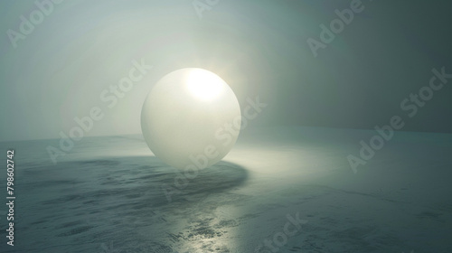 Glowing Orb Suspended in Misty Void 3D Render