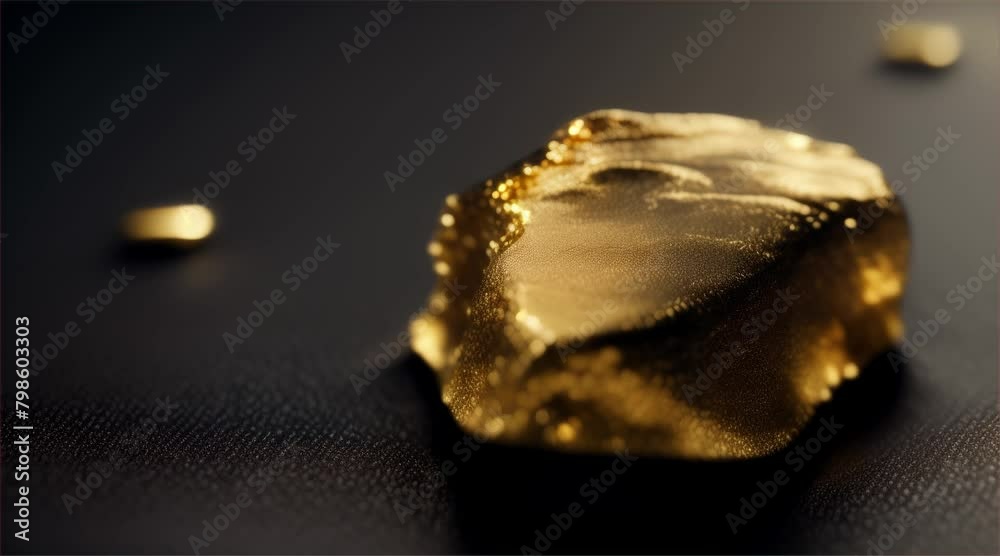 Close-up of sparkling gold on a black background. Close-up of sparkling gold on a black background.