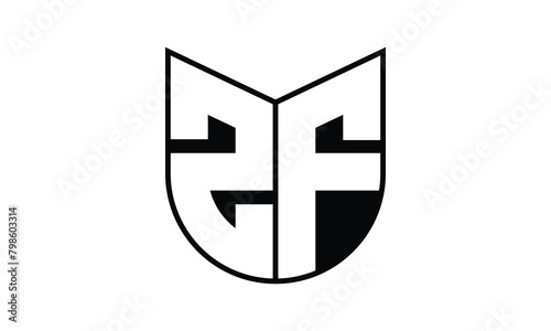 ZF initial letter bat icon gaming logo design vector template. batman logo, sports logo, monogram, polygon, war game, symbol, playing logo, abstract, fighting, typography, icon, minimal, wings, battle