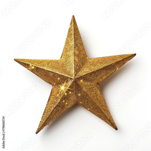 Golden star isolated on white background