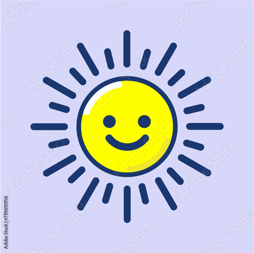 simple sun vector cute illustration