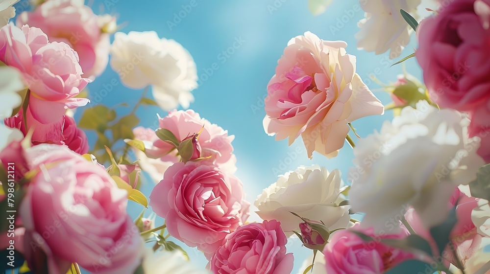 Fototapeta premium 空とバラの花