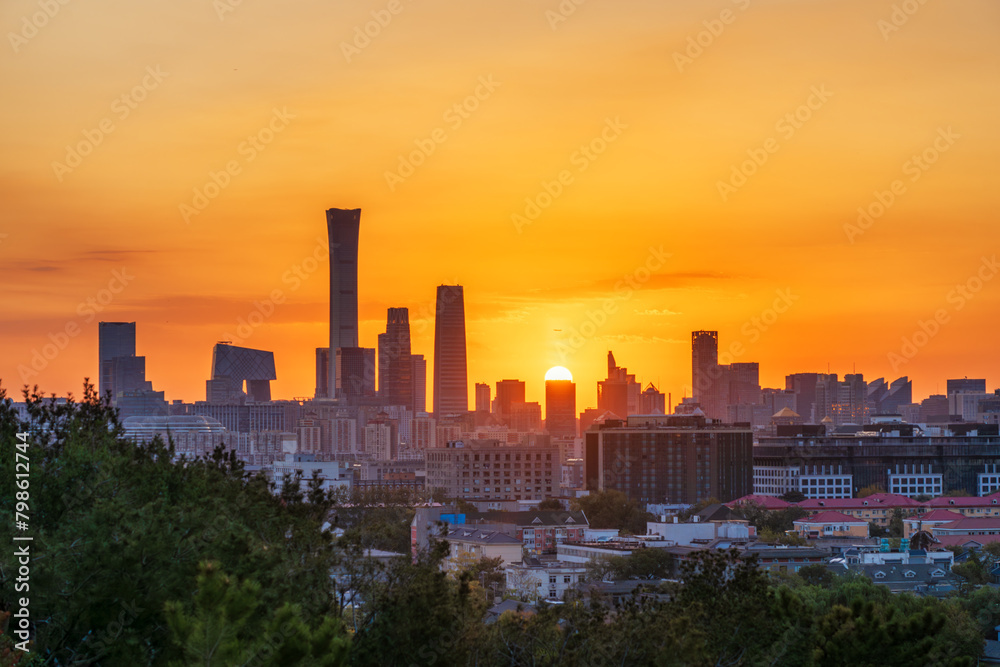 Beautiful sunrise of Beijing City