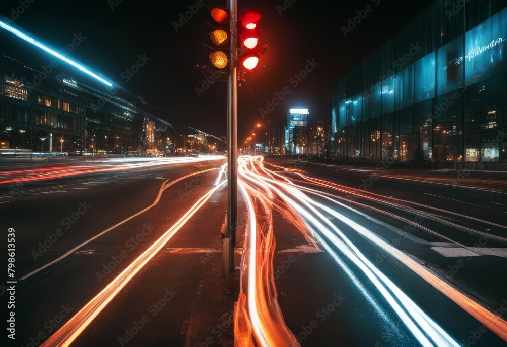 'traffic urban trails light motion effect road moving background abstract night midnight car exposure concept tied-up rush hour speed highway landscape beam rushing fast'