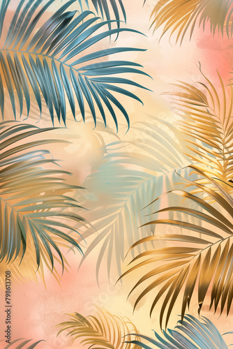 Professional background palm leaves. Anniversary background.