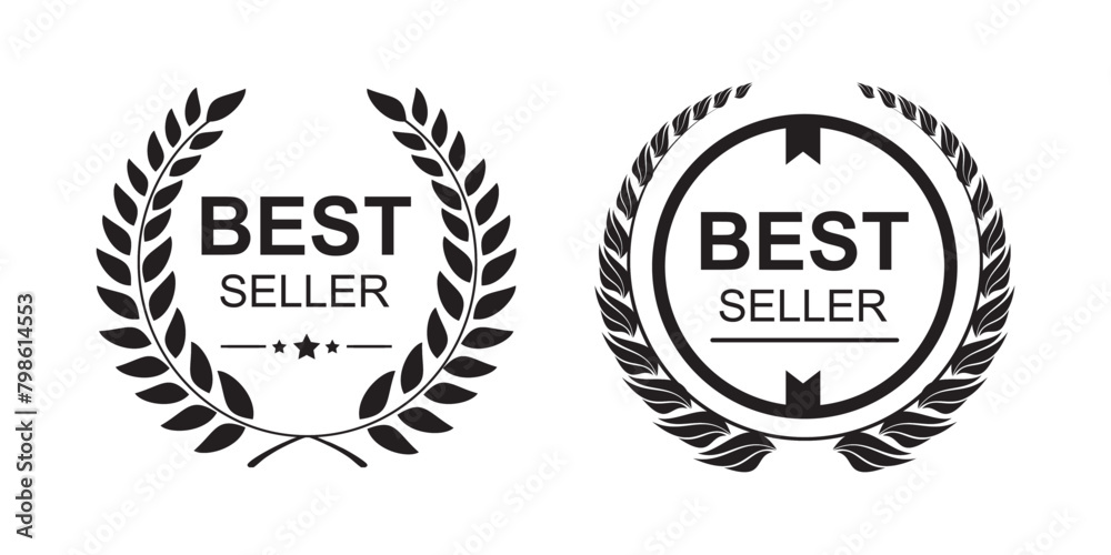 Best Seller Badge Logo Design Template For Business Product Vector Illustration, eps10