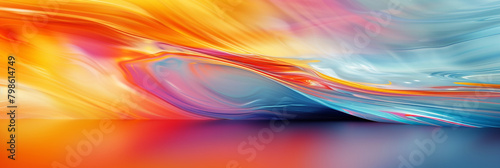 .A photograph highlighting the modern elegance of a horizontal colorful abstract wave background