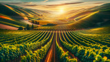 Vibrant Vineyards Aerial View: Explore Lush Colors of Winemaking Regions for Wine Industry Marketing
