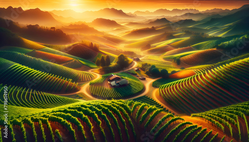 Vibrant Vineyards: A Bird's Eye View of Lush Colors and Wine Industry Promotions