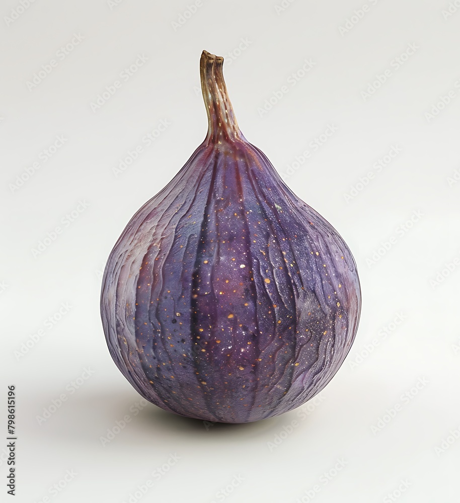 Fototapeta premium A purple fig on a white background