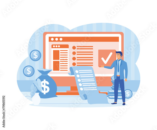 Cost optimization online service or platform. Spending and cost reduction, while maximizing business value. Idea of cost and income balance. flat vector modern illustration