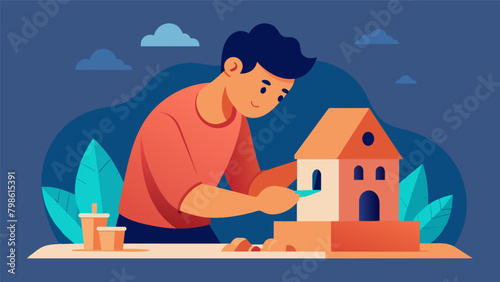 The mans hands move steadily and gracefully shaping and molding bits of clay into a lifelike model of his dream home a theutic escape from the.