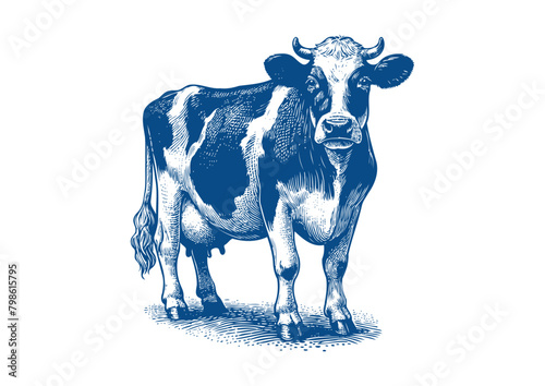 Cow vector. Hand drawn illustration