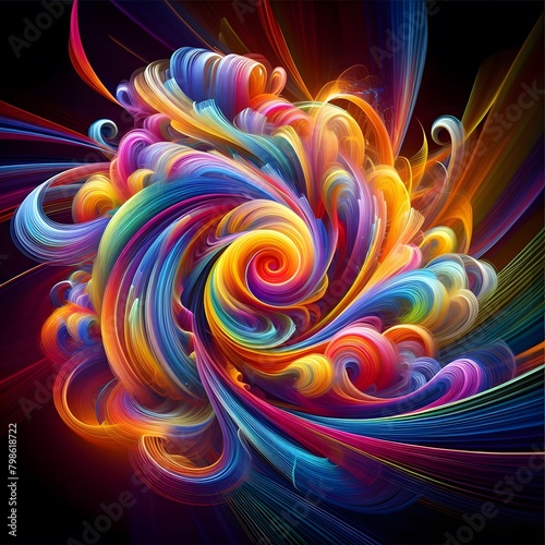 Vibrant Abstract Rainbow Ribbon Colorful Artistry   Modern D  cor
