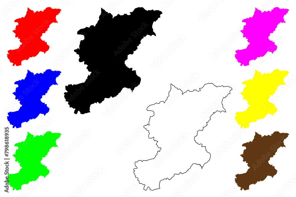 Obraz premium Belluno province (Italy, Italian Republic, Veneto or Venetia region) map vector illustration, scribble sketch Province of Belluno map