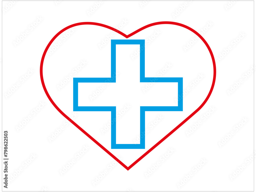 Obraz premium Health and medical logo and icon, vector, illustration. 