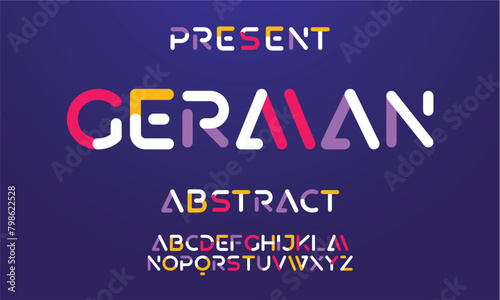 Modern Bold Font. Regular Italic Number Typography urban style alphabet fonts for fashion, sport, technology, digital, movie, logo design, vector illustration