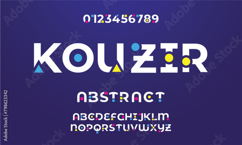 Modern Bold Font. Regular Italic Number Typography urban style alphabet fonts for fashion, sport, technology, digital, movie, logo design, vector illustration