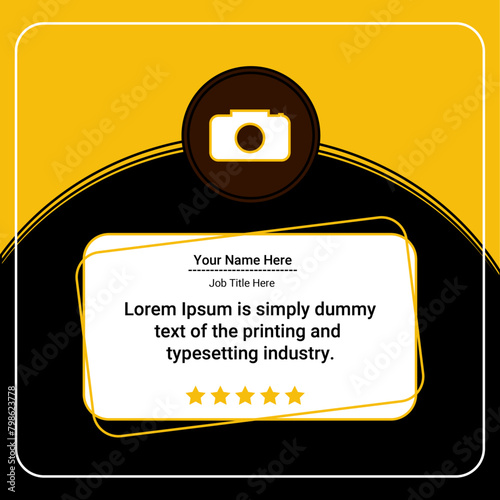 Customer review or testimonial social media post banner. Client feedback banner