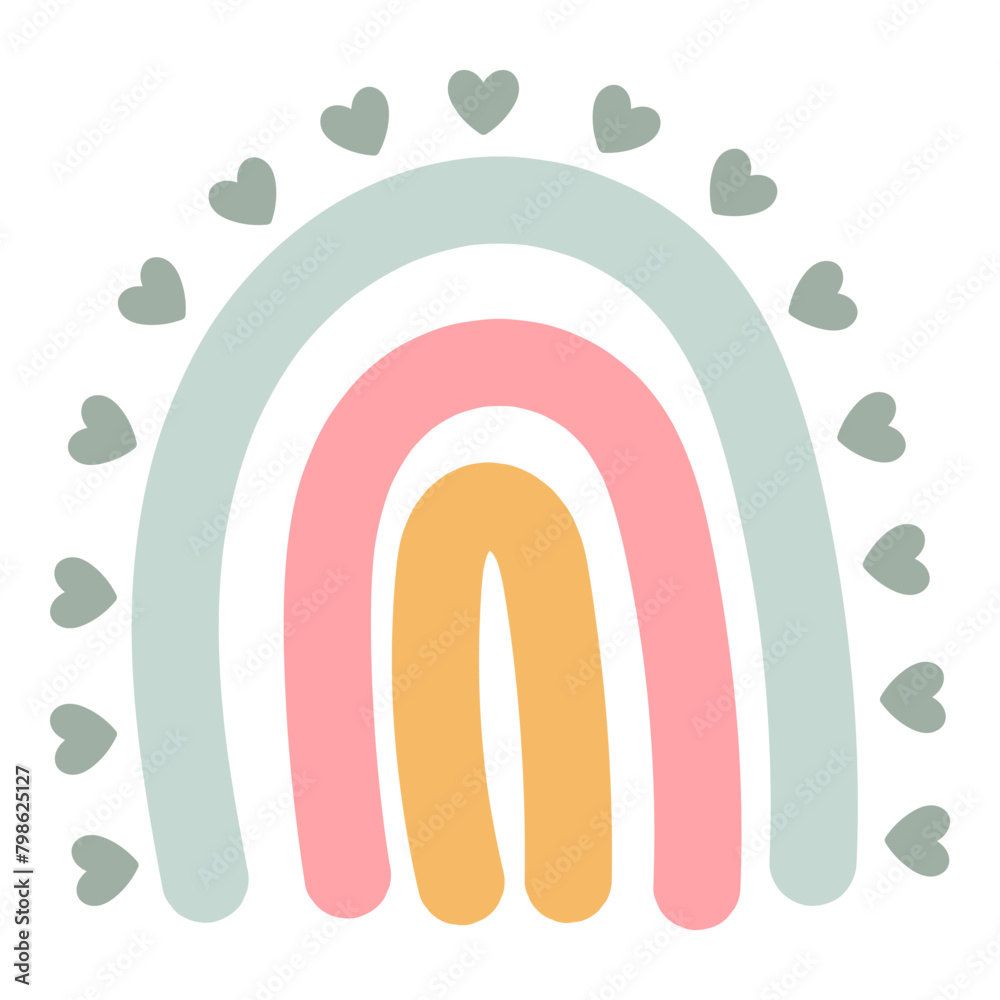 Boho style rainbow isolated on white background Boho style rainbow isolated on white background