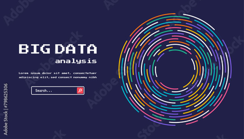 Technology background. Big data visualization concept. Abstract technology circuit board circle