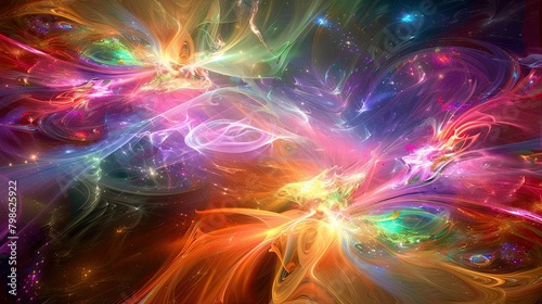 Vibrant holographic waves flowing in a cosmic dance © rachmat