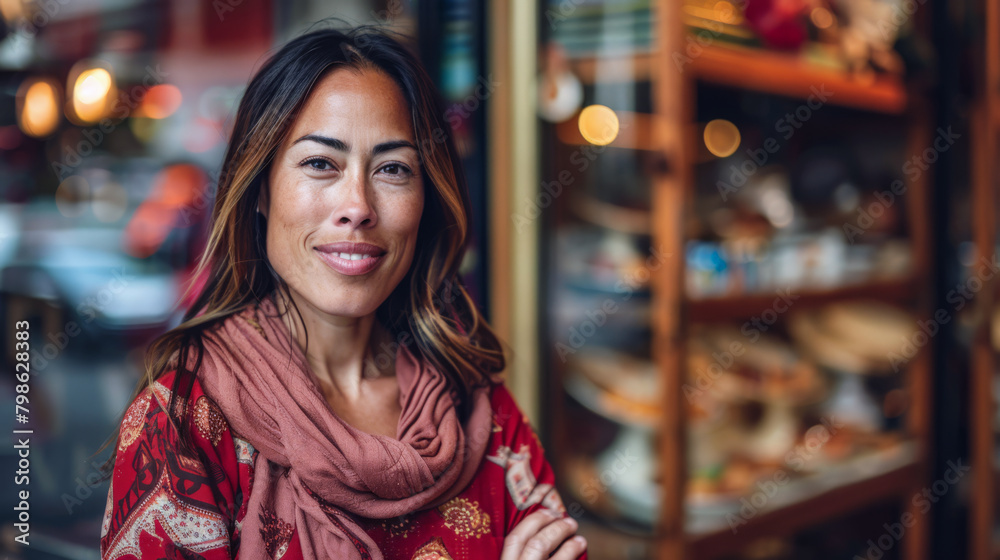 custom made wallpaper toronto digitalYoung businesswoman portrait at her small business shop.