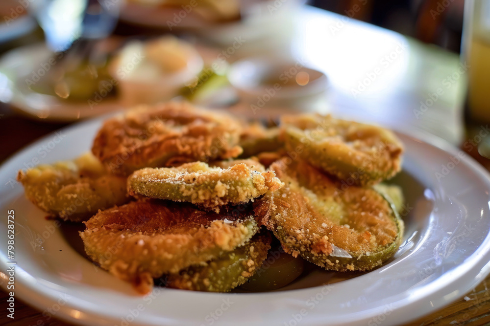 Sizzling Fried Green Tomatoes Portrait, Culinary World Tour, Food and Street Food