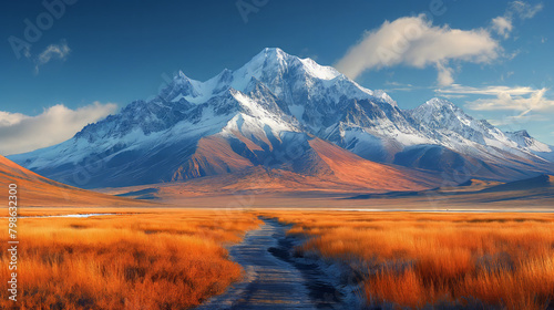 Beautiful view of snow-capped mountains, a breathtaking display of nature's splendor.