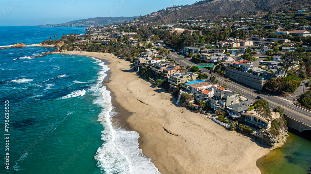 Aerial View of Laguna Beach, California: Crystal Blue Waters and Sandy Shores