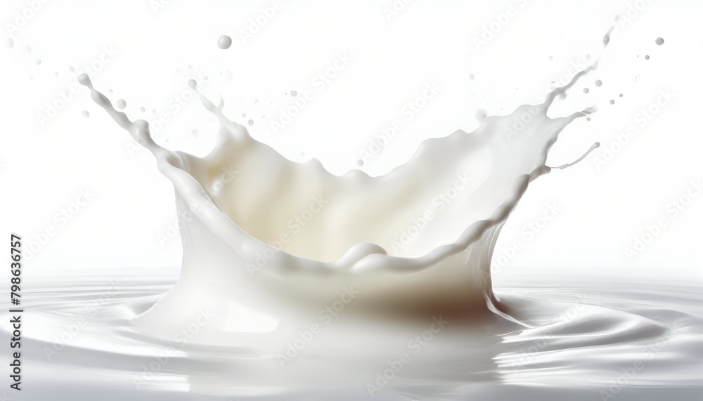 Realistic milk splash with flying drops