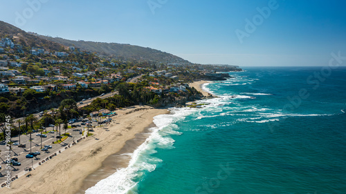 Aerial View of Laguna Beach, California with Crystal Blue Waters