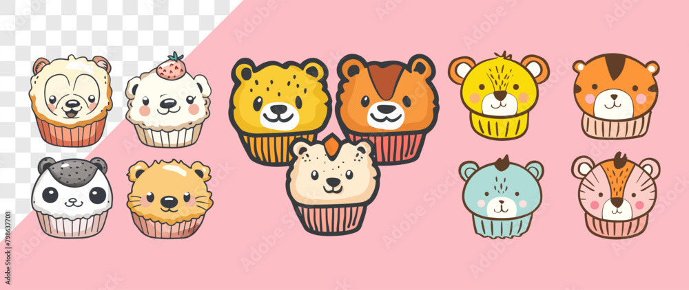 Adorable Animal Cupcake Characters Adorable Animal Cupcake Characters