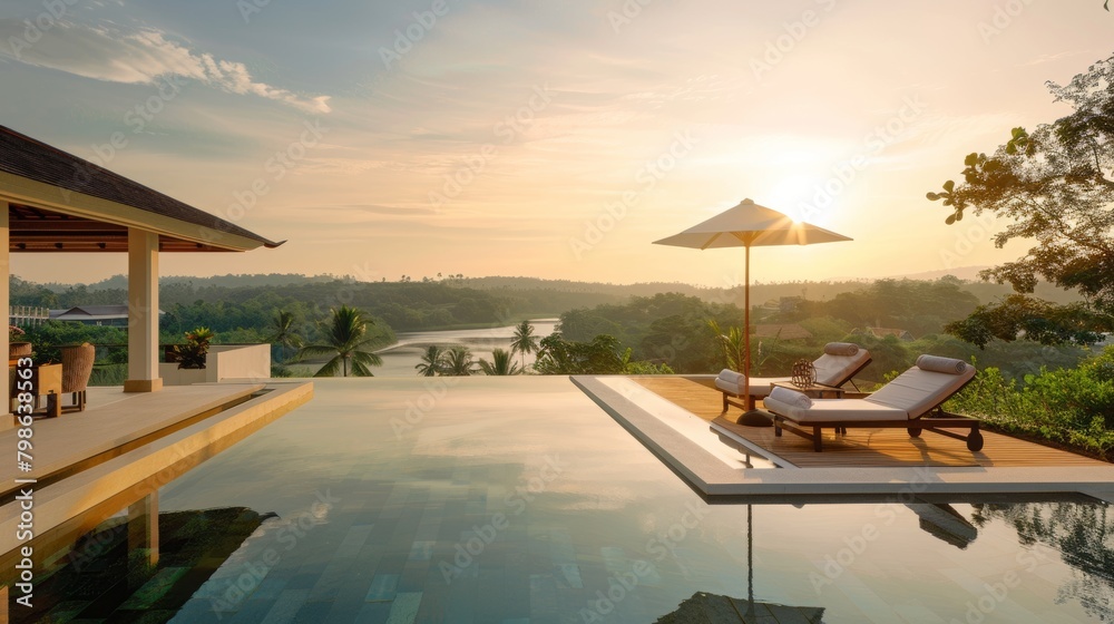 Sunset View from Luxury Infinity Pool