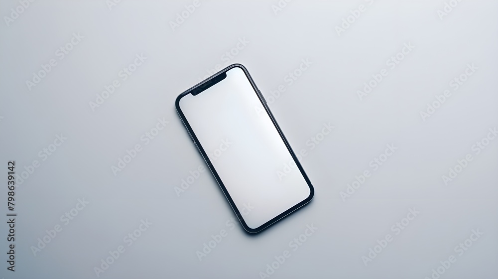 Smartphone isolated mockup iPhone with white screen in a white ...