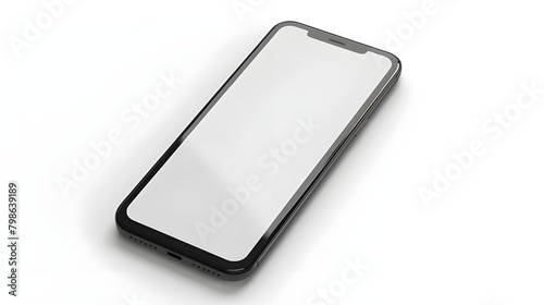 Smartphone isolated mockup iPhone with white screen in a white background, Mobile phone on white background, 3d high quality vector mobile mockups. Ultra realistic smartphone. ai generated 