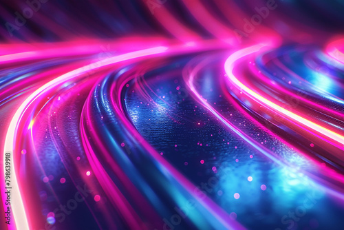 world here 3d rendering glowing lines neon lights abstract #798639918