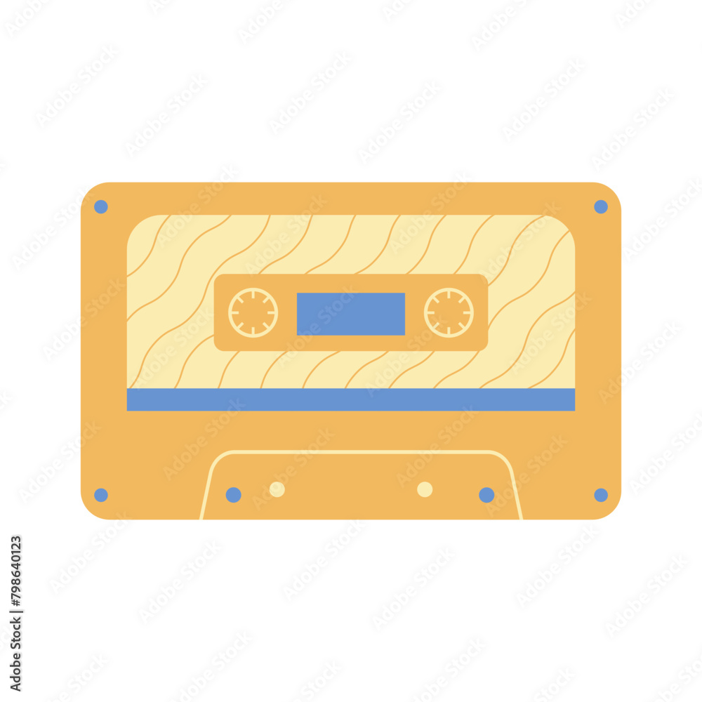 Retro Cassette Tape in Classic Style. Isolated Vector Illustration