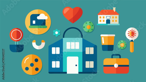 A vacation rental company providing inroom resources such as fidget toys and weighted lap pads for guests with ADHD or sensory processing issues.. Vector illustration