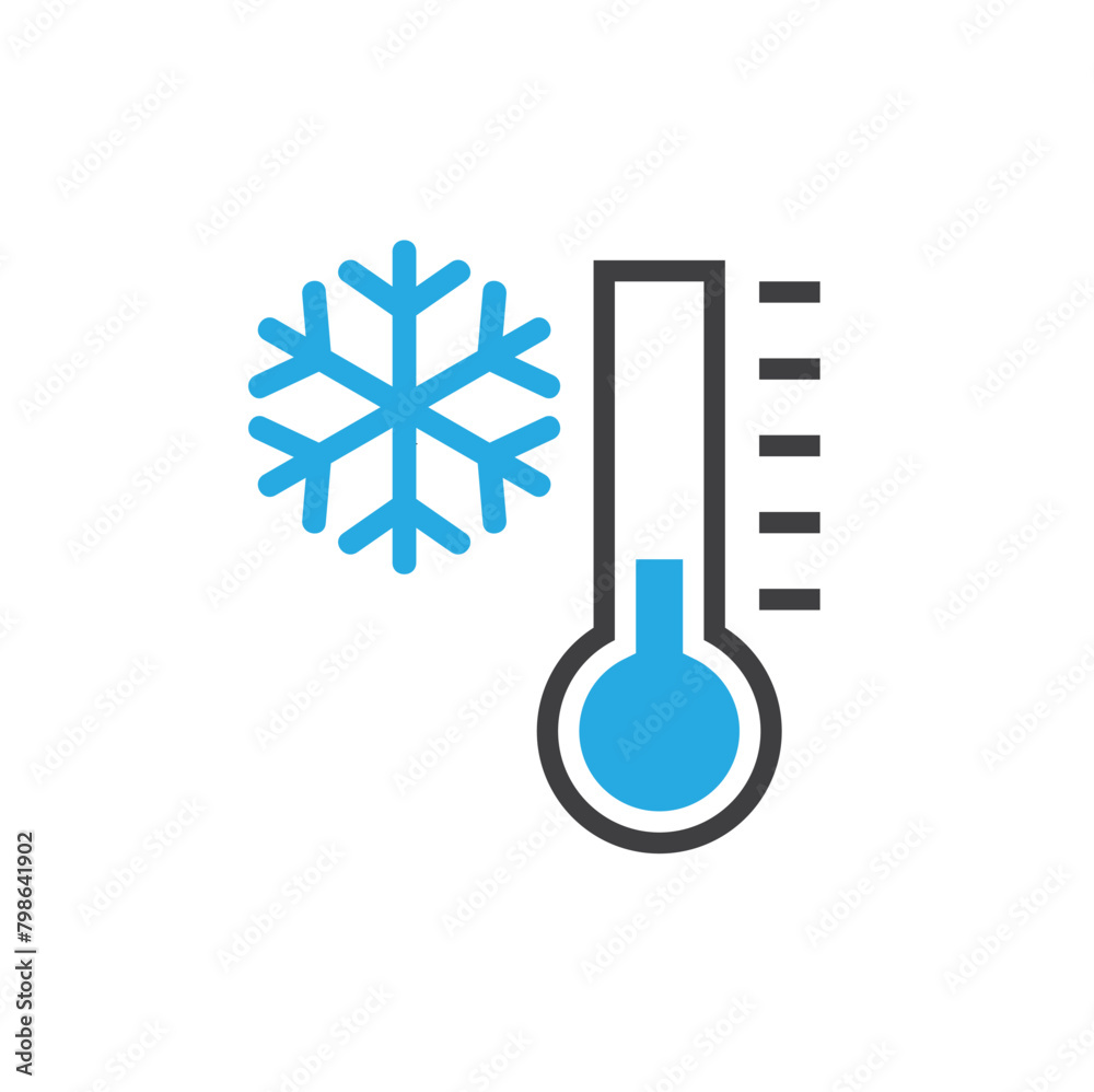 illustration of hypothermia, vector art.