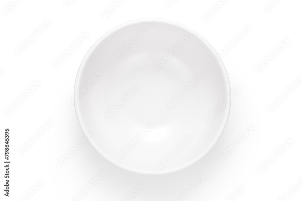 Top view of white ceramic bowl isolated on white background Top view of white ceramic bowl isolated on white background