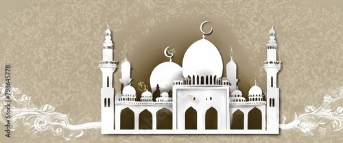 'eid background abstract beautiful illustration religious mosque' photo