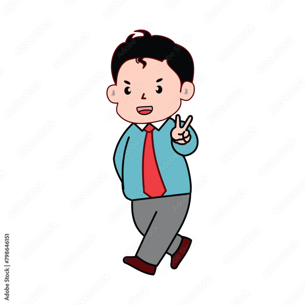 businessman cartoon on white background. cartoon illustration of work, the profession of a cute entrepreneur. Suitable for use in designing job introductions for children businessman cartoon on white background. cartoon illustration of work, the profession of a cute entrepreneur. Suitable for use in designing job introductions for children