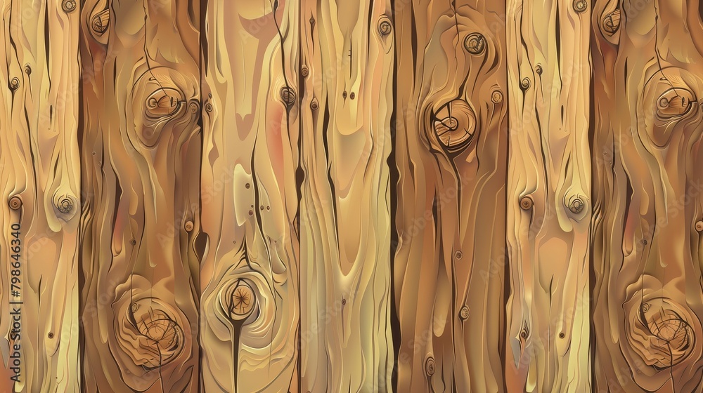 A seamless pattern of rich wooden planks with knots A seamless pattern of rich wooden planks with knots