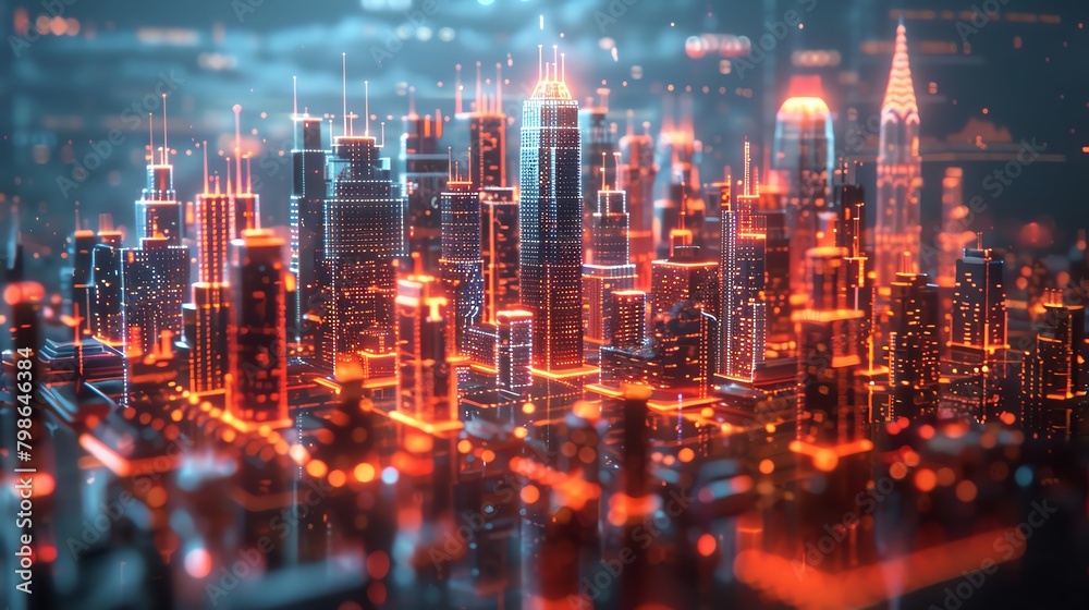 an augmented reality application interface featuring a futuristic cityscape merged with glitch art elements an augmented reality application interface featuring a futuristic cityscape merged with glitch art elements
