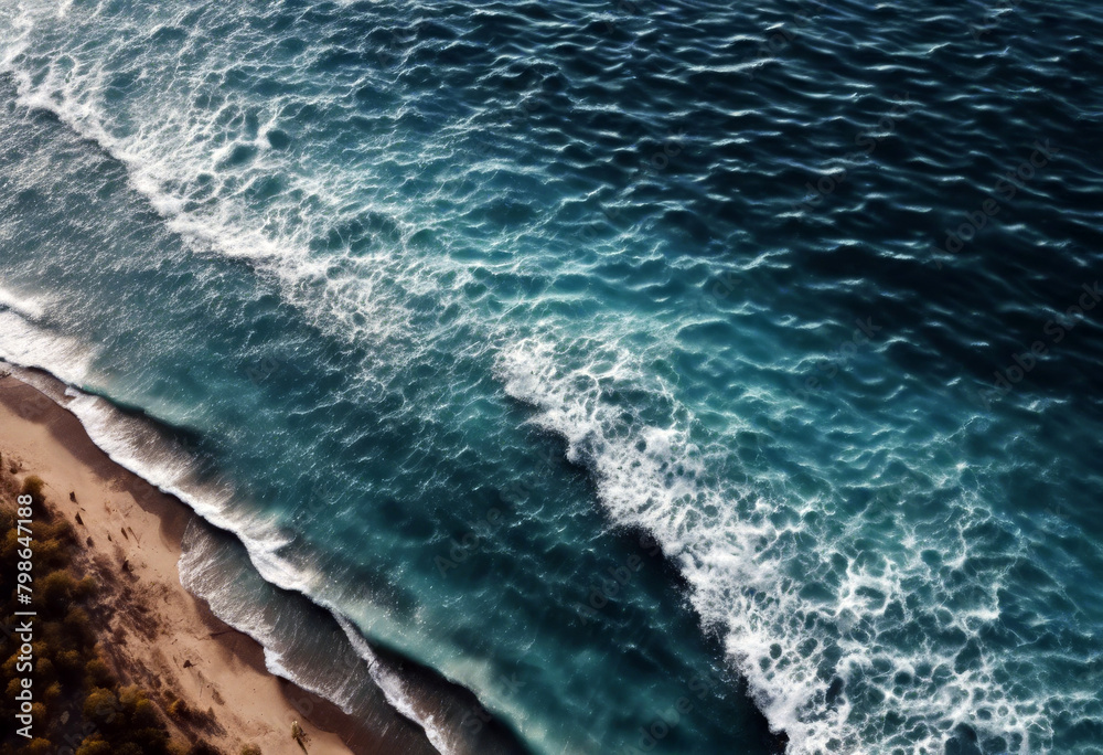Fototapeta premium Beautiful Sea sea background blue view nature waves aerial view sea Blue background view eye Amazing surface surface Bird photo water texture