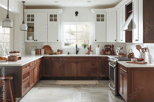 White and Brown Kitchen Decor - Elegant Color Scheme for Your Kitchen