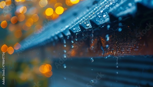 "Enchanting Macro Photography: Capturing the Majestic Droplets on Weathered Eaves"